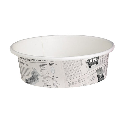 Pot "Deli" rond en carton décor journal   H54mm 360ml - 500Pcs
