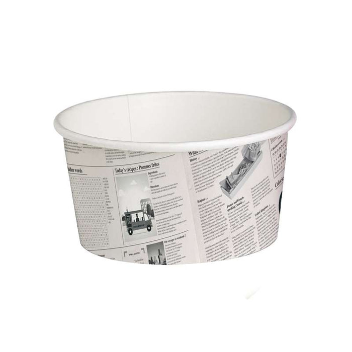 Pot "Deli" rond en carton décor journal   H87mm 600ml-500Pcs
