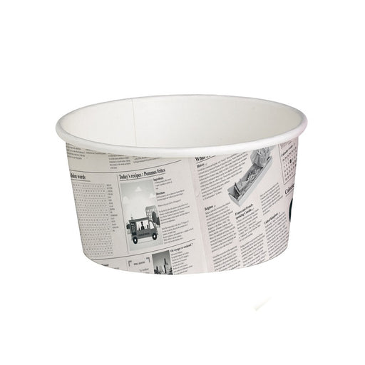Pot "Deli" rond en carton décor journal   H87mm 600ml-500Pcs