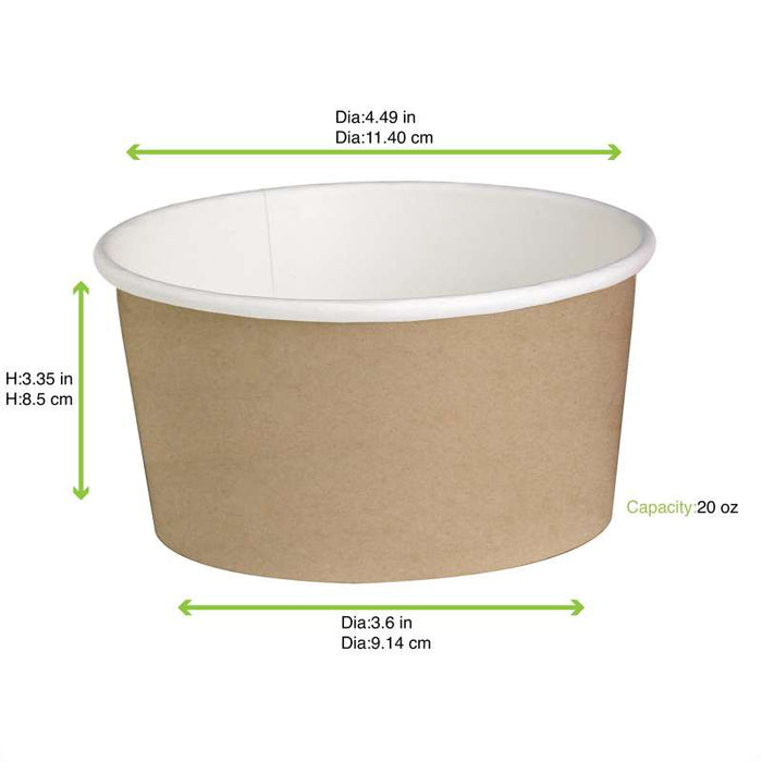 Pot "Deli" rond en carton décor brun  H87mm 600ml-500Pcs