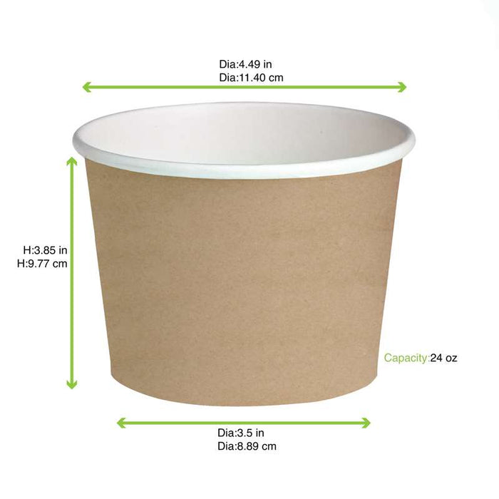 Pot "Deli" rond en carton décor brun  H99mm 650ml-500Pcs