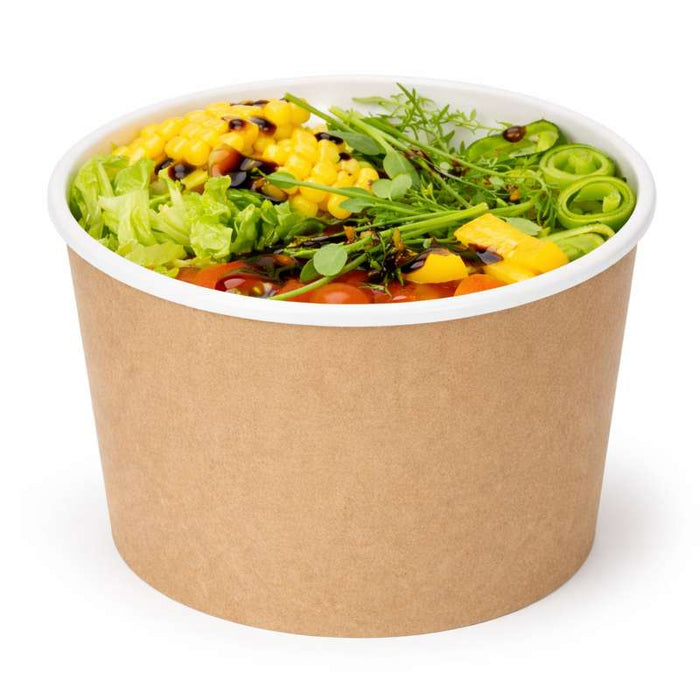 Pot "Deli" rond en carton décor brun  H99mm 650ml-500Pcs