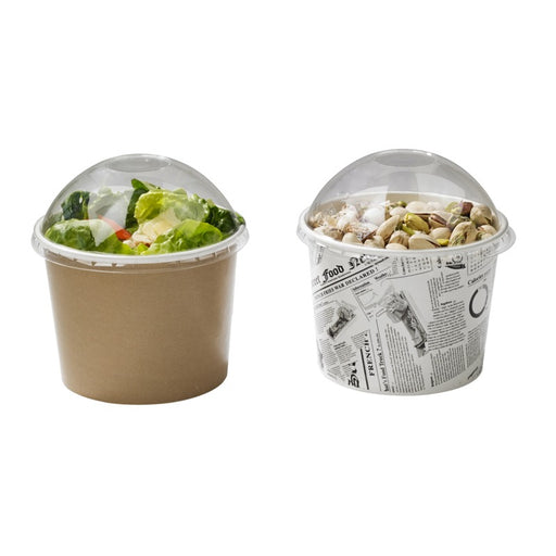 Pot "Deli" rond en carton décor brun  H99mm 650ml-500Pcs