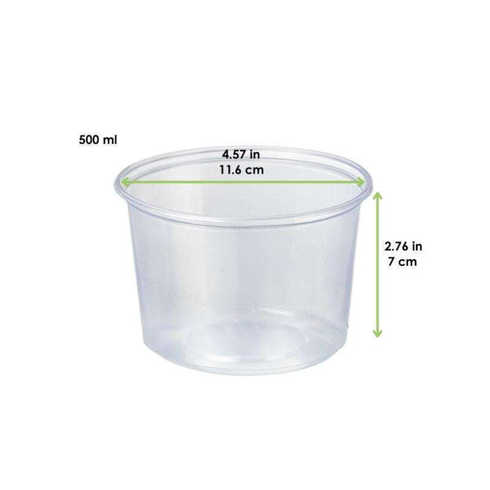 Pot Deli rond PP transparent   H70mm 500ml - 500Pcs