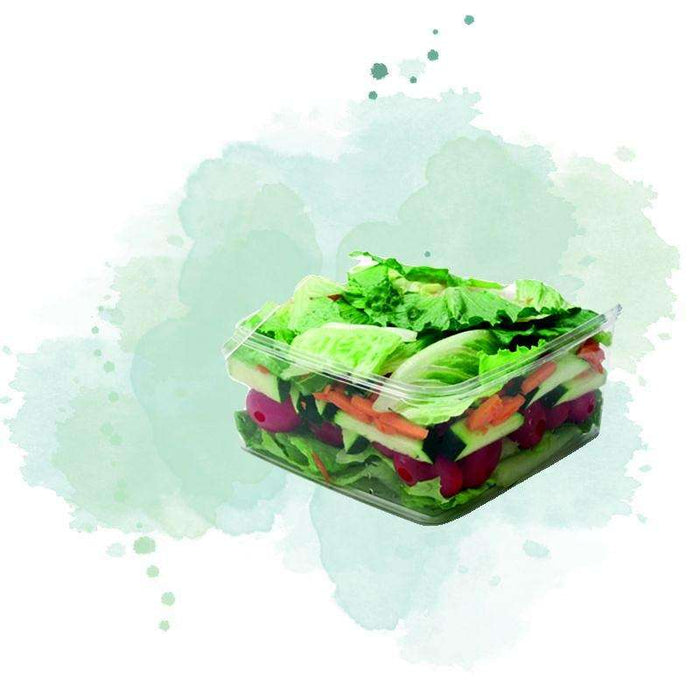 Pot carré transparent "Deli" en PLA 160x160mm H65mm 1100ml - 300Pcs