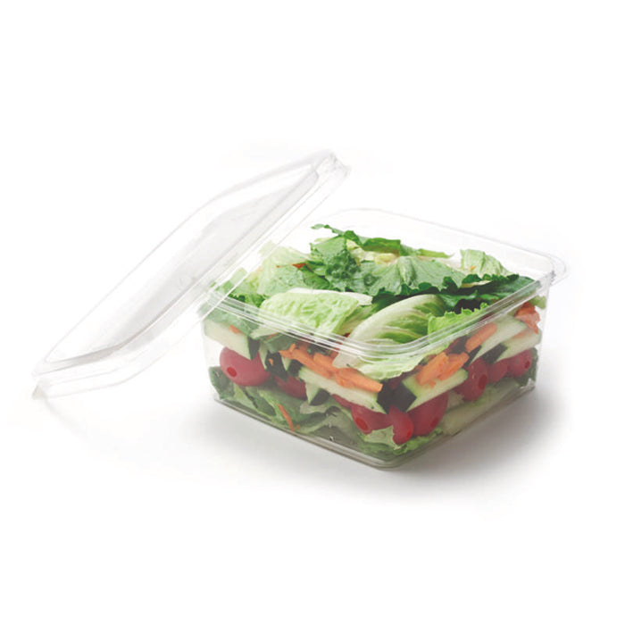 Pot carré transparent "Deli" en PLA 160x160mm H65mm 1100ml - 300Pcs