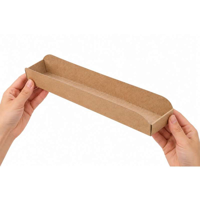 Support hot-dog en carton brun  250x55mm H32mm-1000Pcs