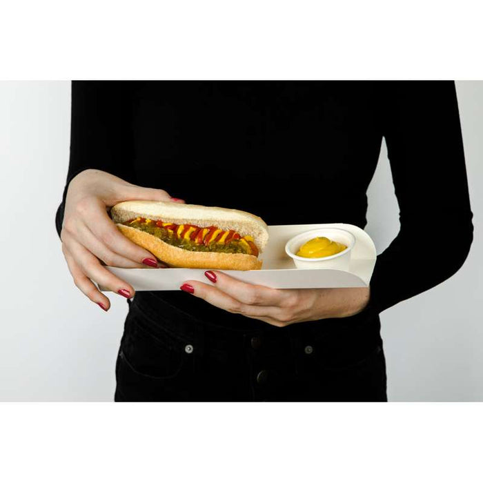 Support hot-dog en carton blanc  250x55mm H35mm-1000Pcs