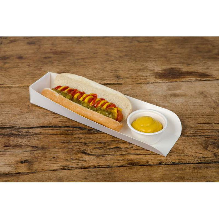 Support hot-dog en carton blanc  250x55mm H35mm-1000Pcs
