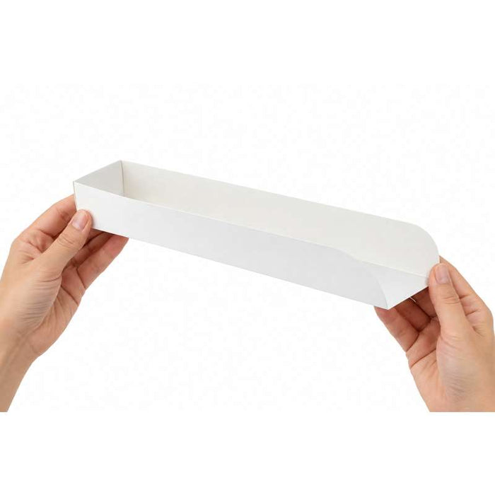Support hot-dog en carton blanc  250x55mm H35mm-1000Pcs