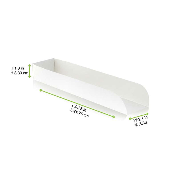Support hot-dog en carton blanc  250x55mm H35mm-1000Pcs