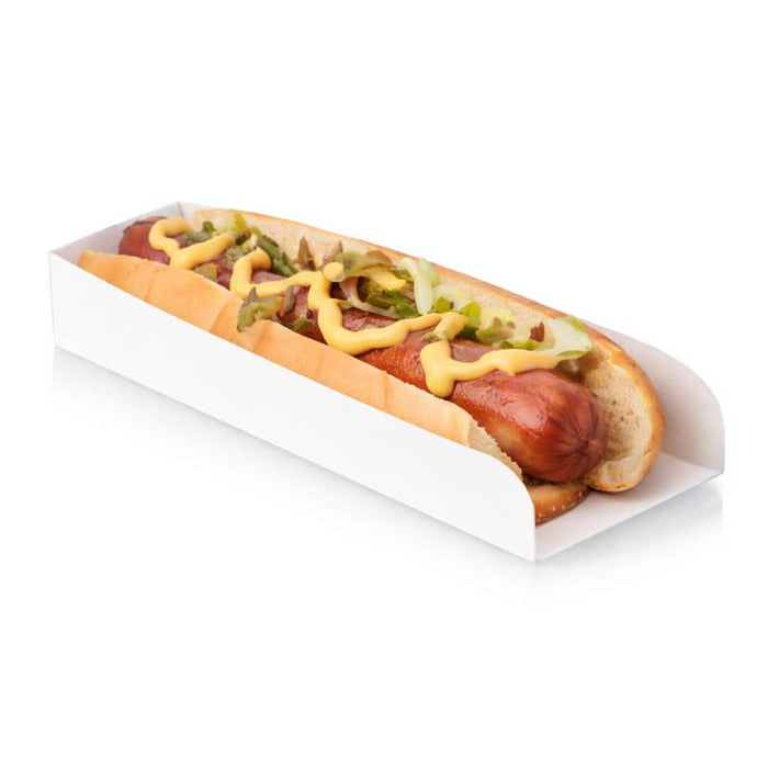 Support hot-dog en carton blanc  250x55mm H35mm-1000Pcs