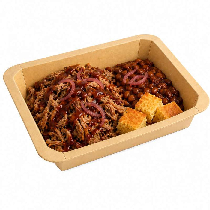 Barquette gastronorme GN 1/2 scellable en carton brun pelliculé CPET 325x265mm H48mm 3160ml - 200Pcs