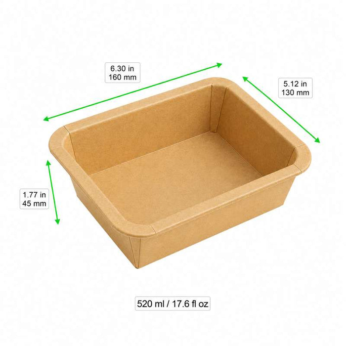Barquette carton brun scellable GN 1/8 160x130mm H45mm 520ml - 300Pcs