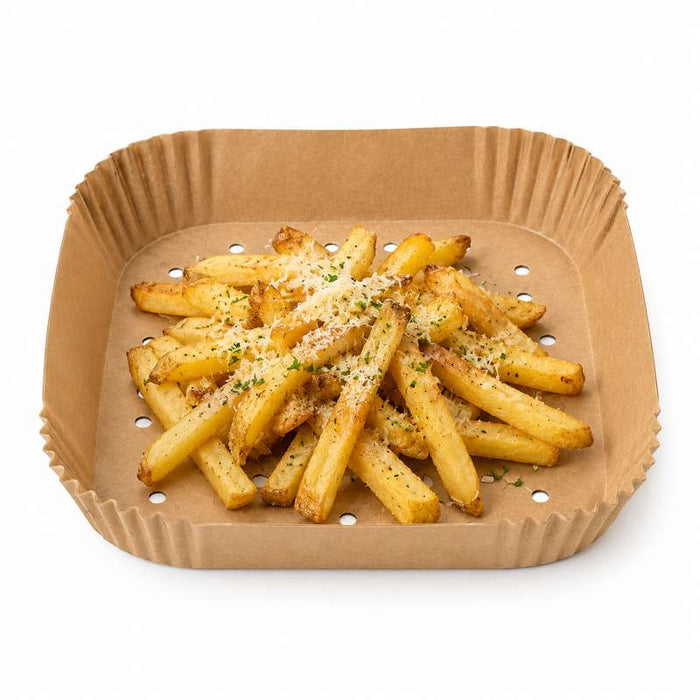 Moule à friture perforé carré kraft   160x160mm H45mm-2400Pcs