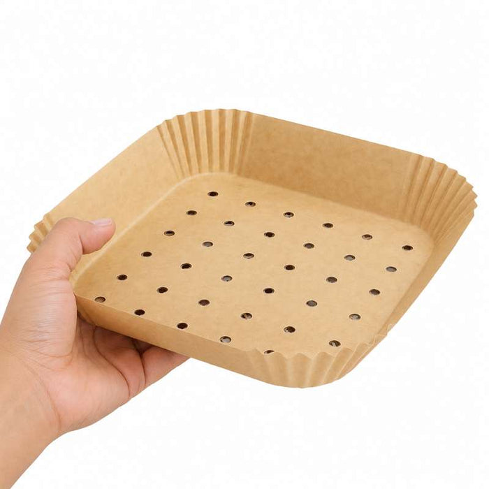 Moule à friture perforé carré kraft   200x200mm H45mm-2400Pcs