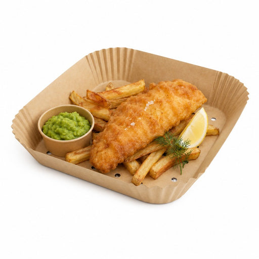 Moule à friture perforé carré kraft   200x200mm H45mm-2400Pcs