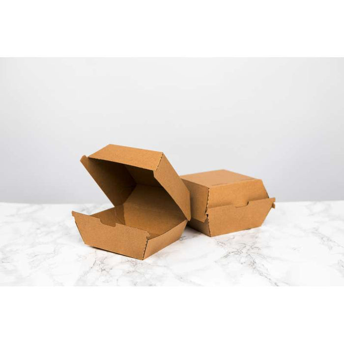 Boite burger carton kraft brun  75x75mm H50mm-500Pcs