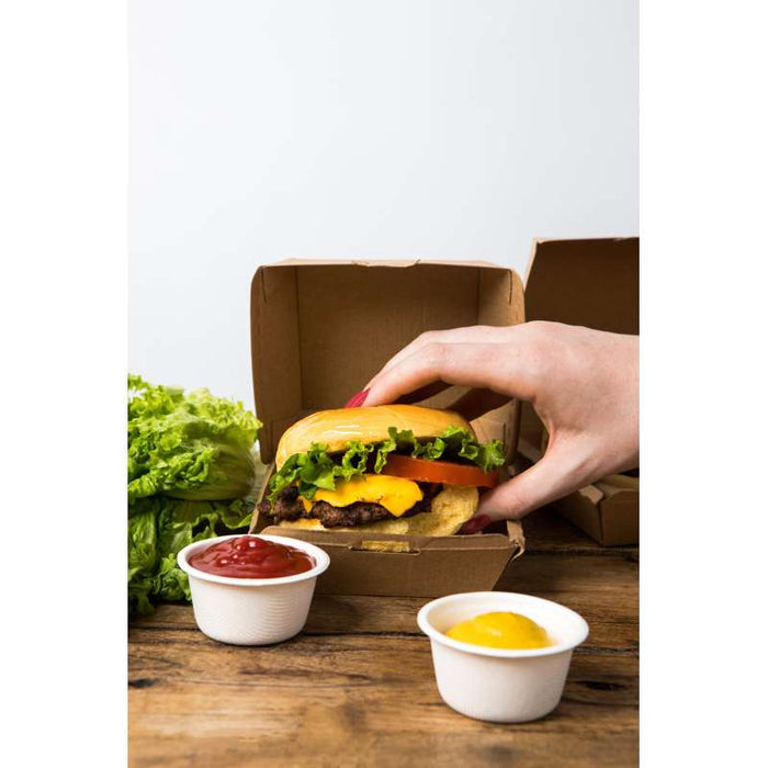 Boite burger carton kraft brun  75x75mm H50mm-500Pcs