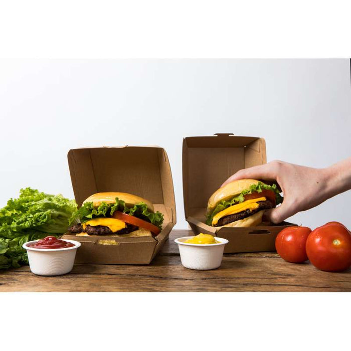 Boite burger carton kraft brun  75x75mm H50mm-500Pcs