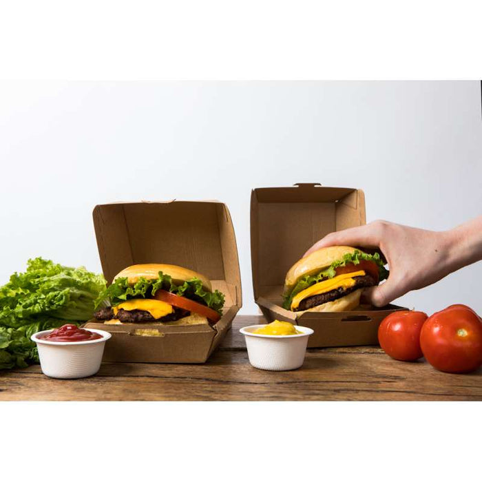 Mini boîte à hamburger en carton kraft 95x95mm H50mm - 450Pcs