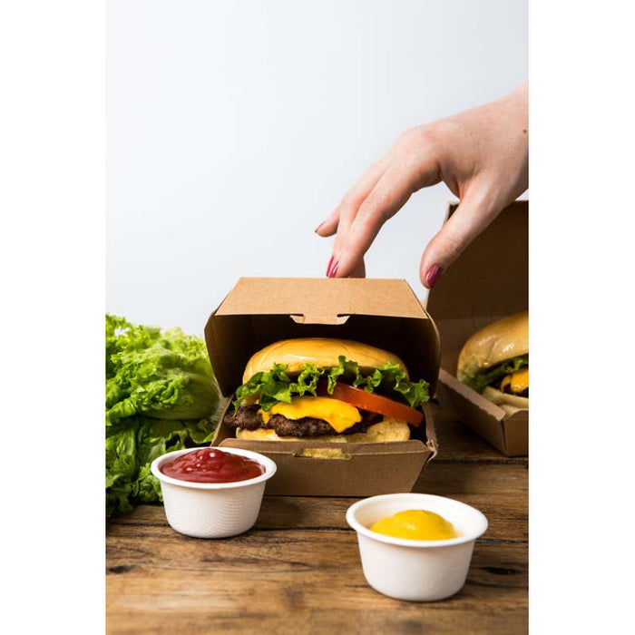 Mini boîte à hamburger en carton kraft 95x95mm H50mm - 450Pcs
