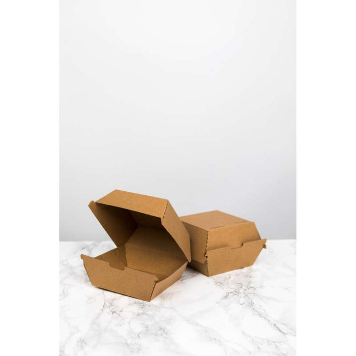 Boite burger carton kraft brun  110x100mm H80mm-300Pcs