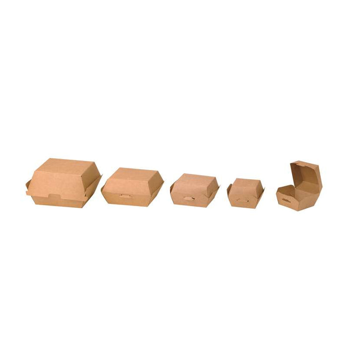 Boite burger carton kraft brun  110x100mm H80mm-300Pcs