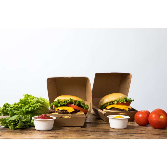 Boite burger carton kraft brun  110x100mm H80mm-300Pcs