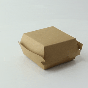Boite burger carton kraft brun  110x100mm H80mm-300Pcs