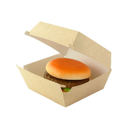 Boite burger carton kraft brun  110x100mm H80mm-300Pcs