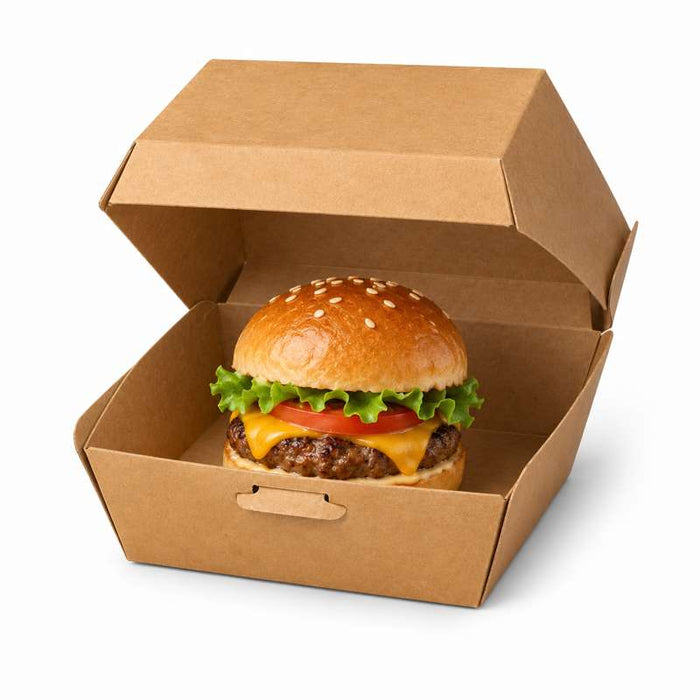 Boite burger carton kraft brun  130x120mm H70mm-500Pcs