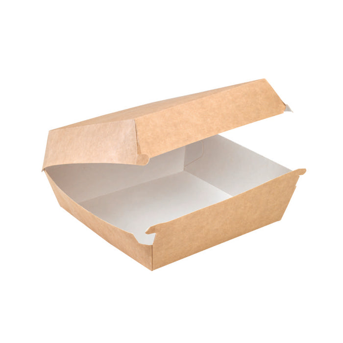 Boite burger carton kraft brun  190x180mm H75mm-400Pcs