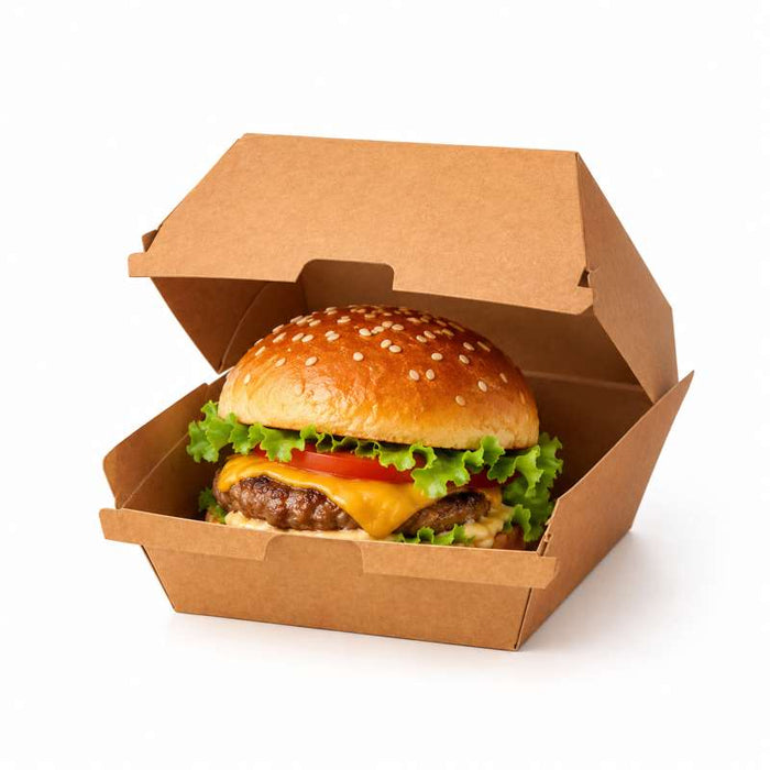 Boîte burger carton kraft brun 150x135mm H80mm-500Pcs