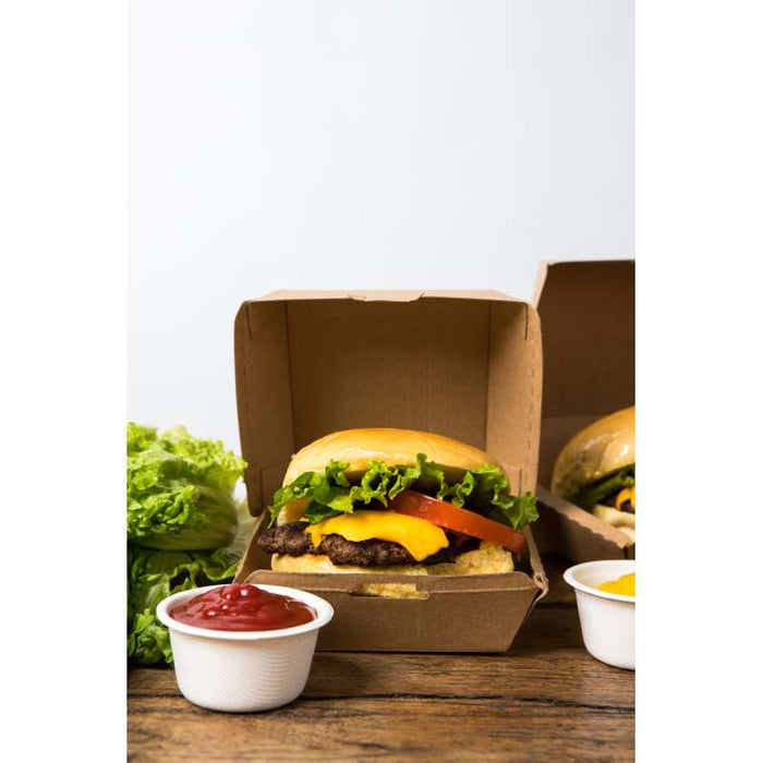 Mini boîte à hamburger en carton kraft 95x95mm H50mm - 450Pcs