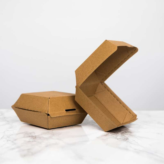 Boite burger carton kraft brun  75x75mm H50mm-500Pcs