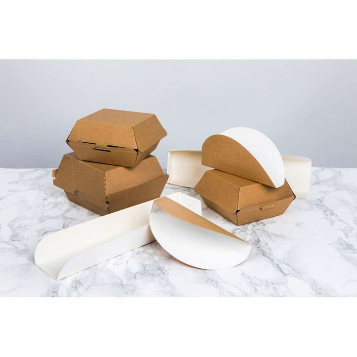 Boite burger carton kraft brun  75x75mm H50mm-500Pcs