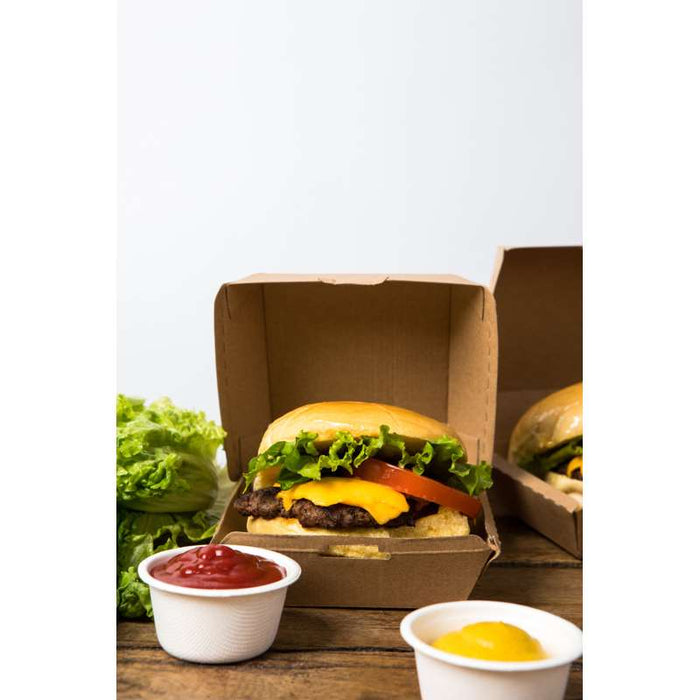Boite burger carton kraft brun  75x75mm H50mm-500Pcs