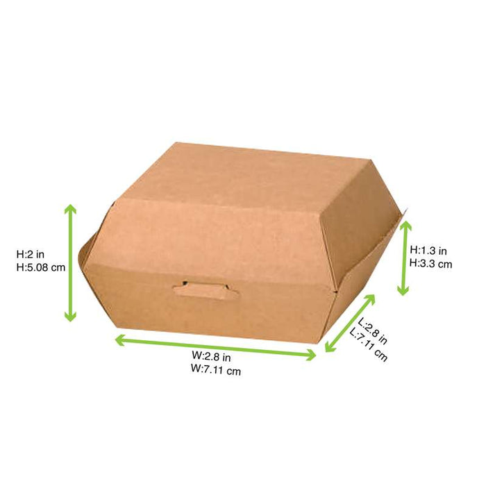 Boite burger carton kraft brun  75x75mm H50mm-500Pcs