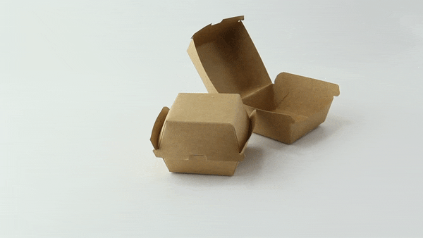 Boite burger carton kraft brun  75x75mm H50mm-500Pcs