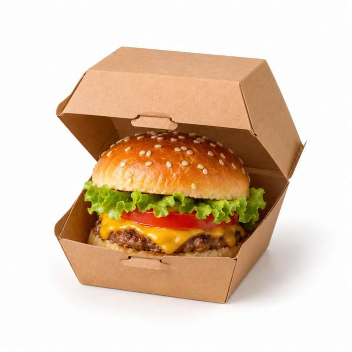 Boite burger carton kraft brun  75x75mm H50mm-500Pcs