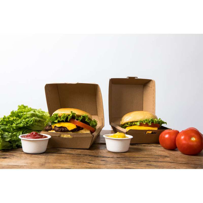 Mini boîte à hamburger en carton kraft 95x95mm H50mm - 450Pcs