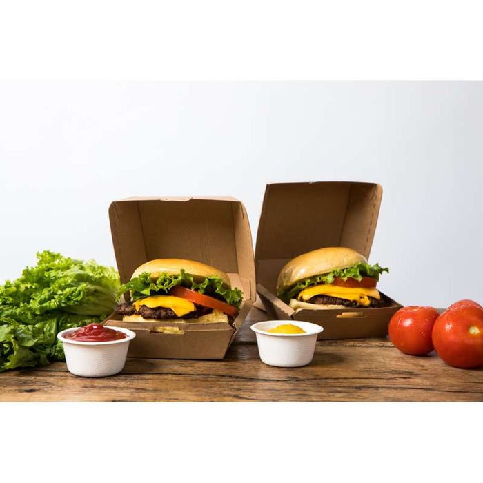 Mini boîte à hamburger en carton kraft 95x95mm H50mm - 450Pcs