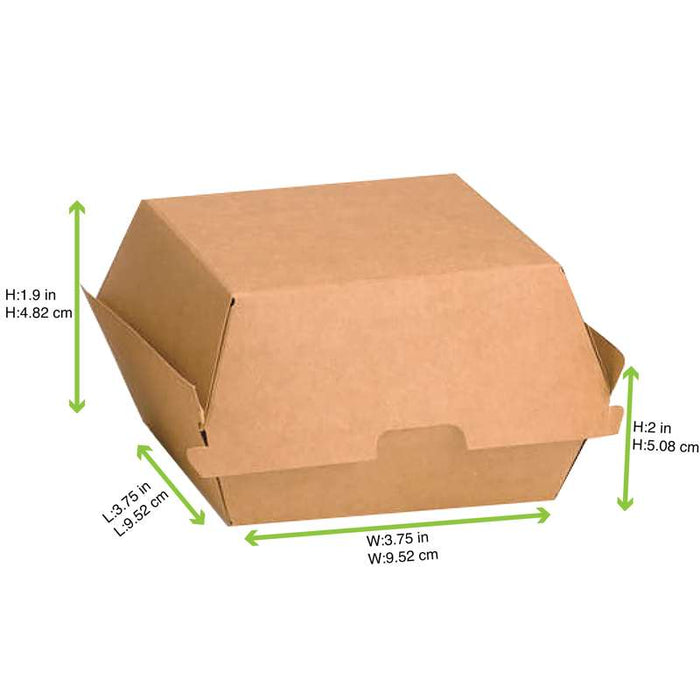 Mini boîte à hamburger en carton kraft 95x95mm H50mm - 450Pcs