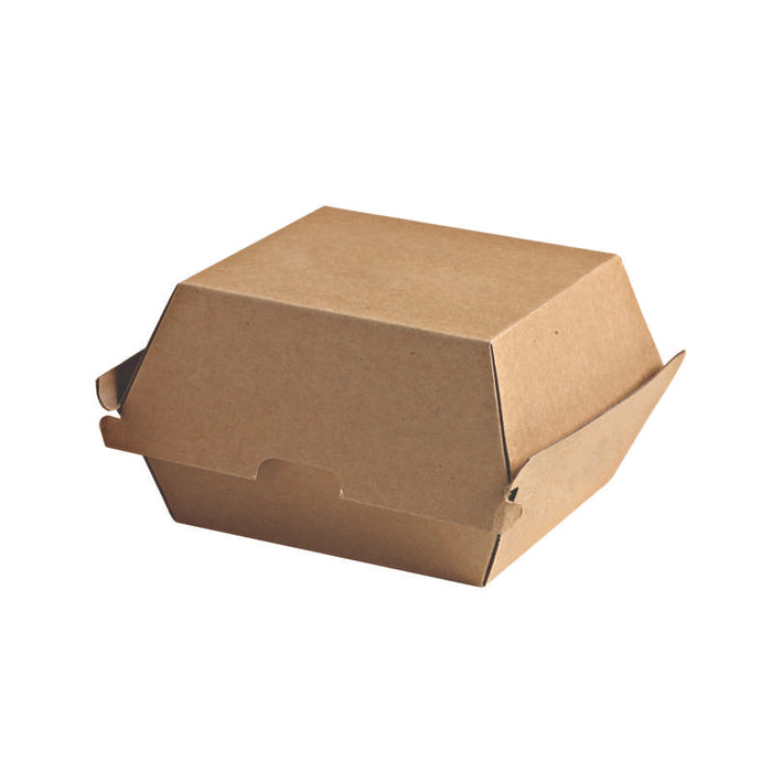 Boîte burger carton kraft brun microcannelé 145x130mm H100mm-300Pcs