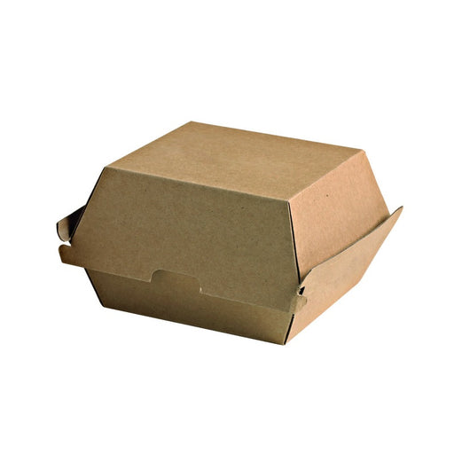 Boîte burger carton kraft brun microcannelé 145x130mm H100mm-300Pcs