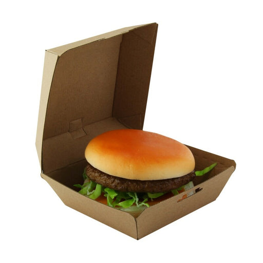 Boite burger carton kraft brun microcannelé  135x125mm H65mm-500Pcs