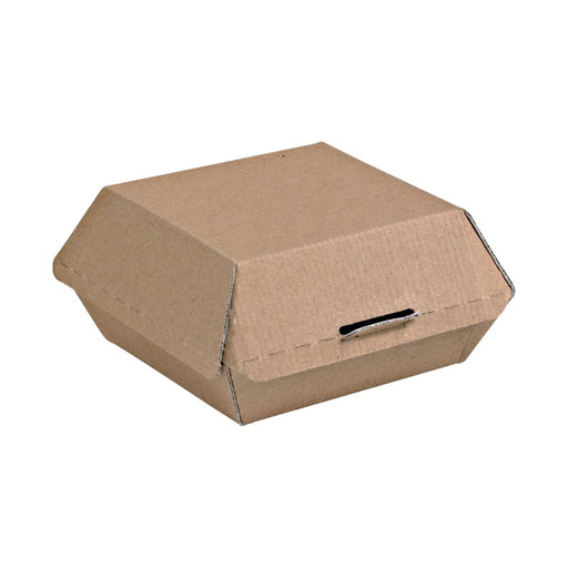 Boite burger carton kraft brun microcannelé  135x125mm H65mm-500Pcs