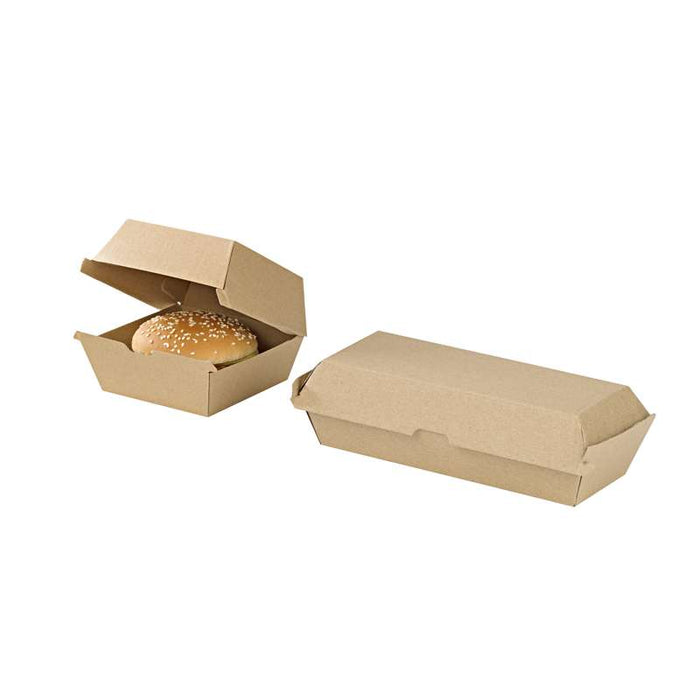 Boite burger carton kraft brun microcannelé  178x155mm H80mm-250Pcs