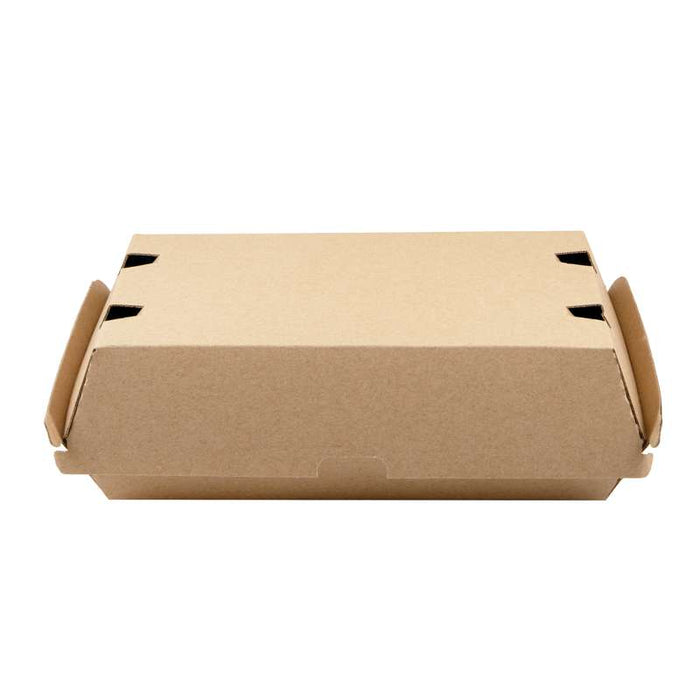 Boite burger carton kraft brun microcannelé  225x125mm H82mm-200Pcs